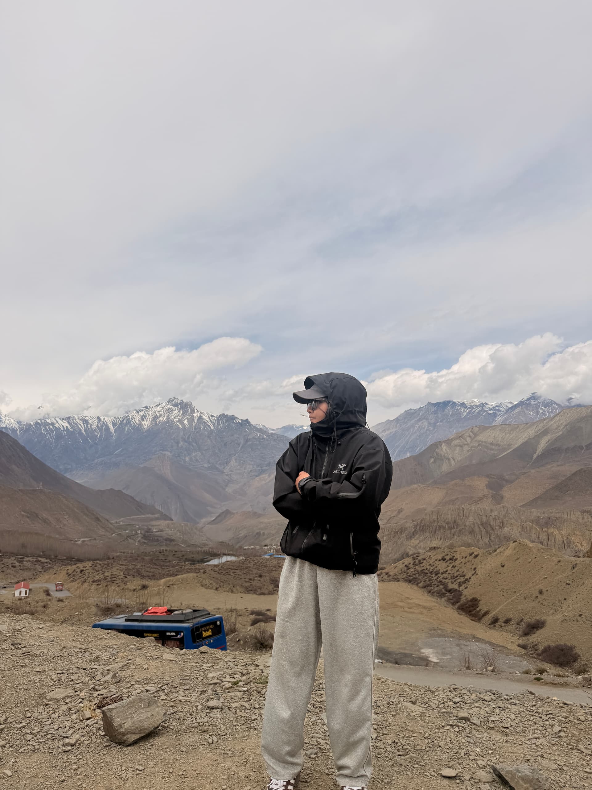 Anjali Shrestha above the Mustang valley